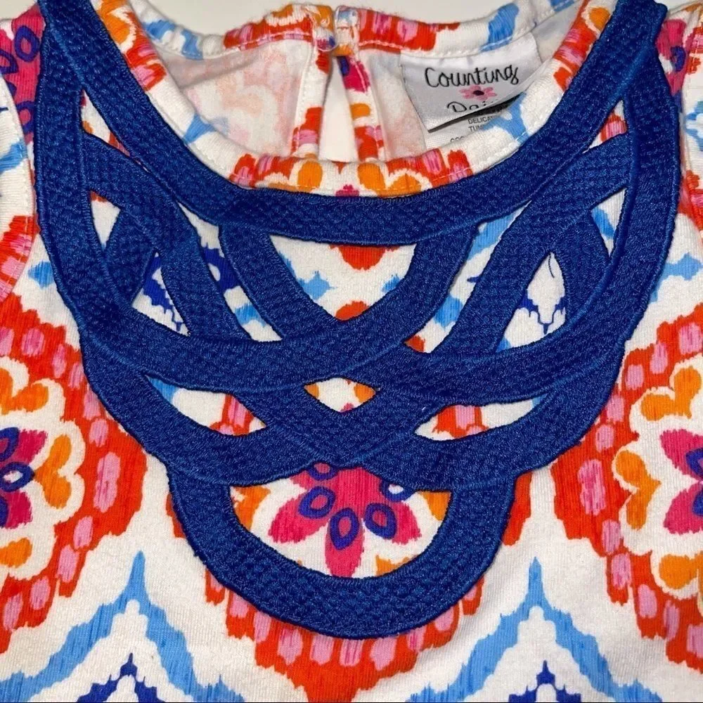 Counting Daisies‎ Geometric Pattern Sleeveless Dress